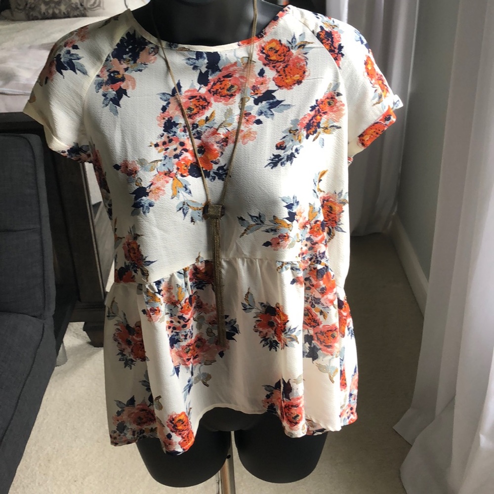 Xhilaration sheer babydoll floral top
